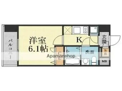 エスリード北大阪レジデンス(1K/6階)の間取り写真