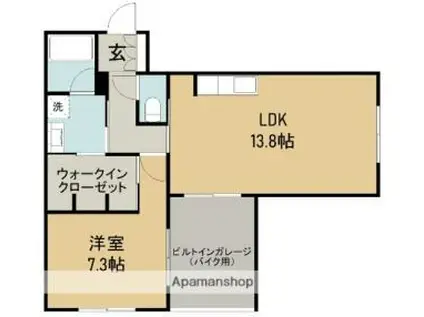 NCODA(1LDK/1階)の間取り写真