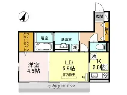 マリーズメゾン黒田(1LDK/1階)の間取り写真