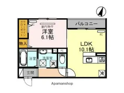 D-ROOM NANKAI(1LDK/1階)の間取り写真