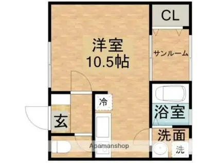 藤原マンション(ワンルーム/3階)の間取り写真