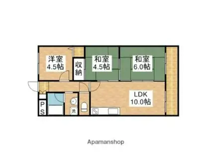 新川第2マンション(3LDK/1階)の間取り写真