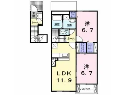 コンストライフCブロック(2LDK/2階)の間取り写真