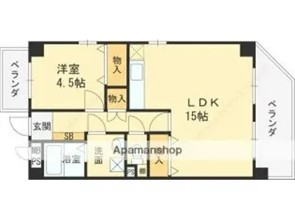 REBANGA武庫之荘アパートメント(1LDK/3階)の間取り写真