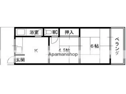 光マンション(2K/3階)の間取り写真