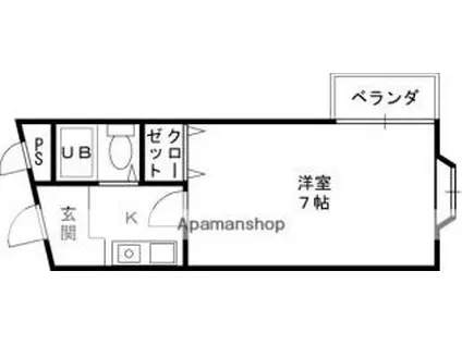 ハイツ笹(1K/2階)の間取り写真