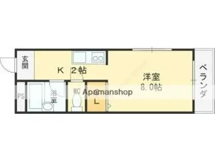 NAO三ノ瀬(ワンルーム/2階)の間取り写真