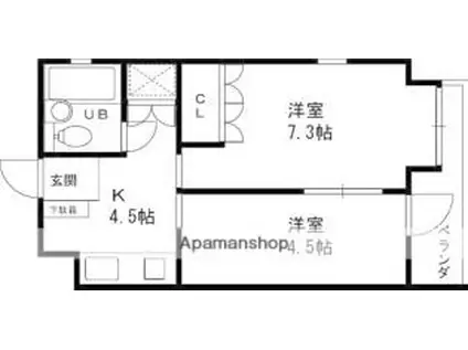 アーク武庫之荘NO.5(2K/5階)の間取り写真