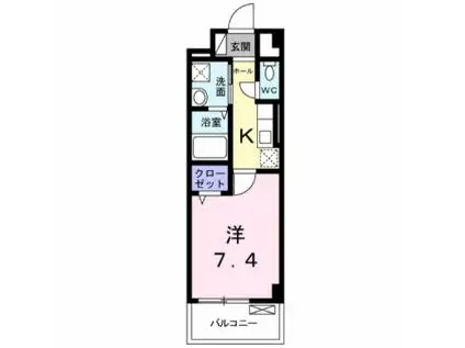 ソレイユ オクナガ 武庫之荘(1K/3階)の間取り写真