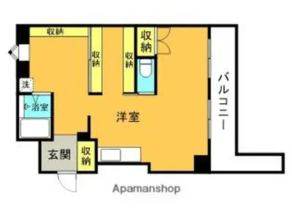 武庫之荘大松プラザ(ワンルーム/4階)の間取り写真