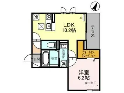 グレイスコート御影中町(1LDK/1階)の間取り写真