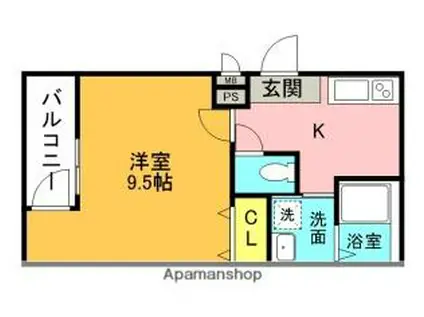 フジパレス阪急園田ウエストIII番館(1K/2階)の間取り写真