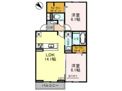 シャルール メゾン(2LDK/2階)の間取り写真