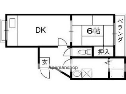 ブランメゾン五反田(1DK/3階)の間取り写真