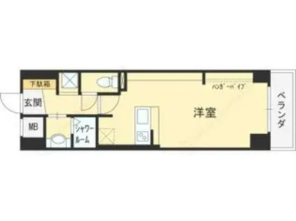 フレックス芦屋(ワンルーム/9階)の間取り写真