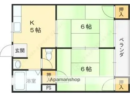小阪大発マンション(2DK/4階)の間取り写真