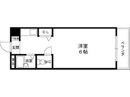 アーネスト坂田(ワンルーム/3階)の間取り写真