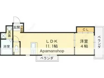 FINE RELY(1LDK/2階)の間取り写真