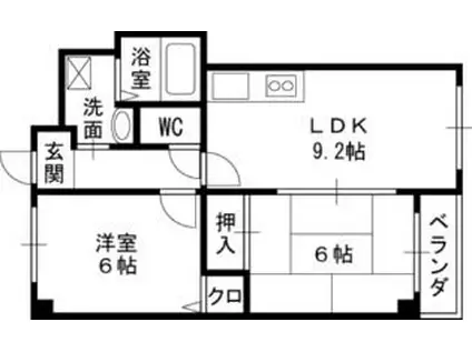 ソレーユ神垣(2LDK/2階)の間取り写真