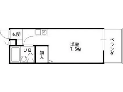 プレアデス夙川(ワンルーム/2階)の間取り写真