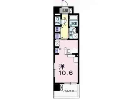 クレール姫路(ワンルーム/8階)の間取り写真