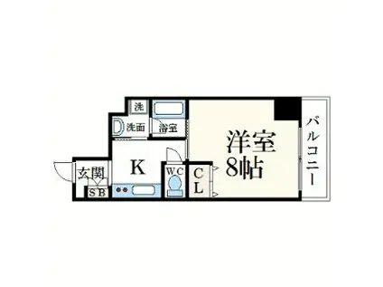エクセル姫路(1K/3階)の間取り写真