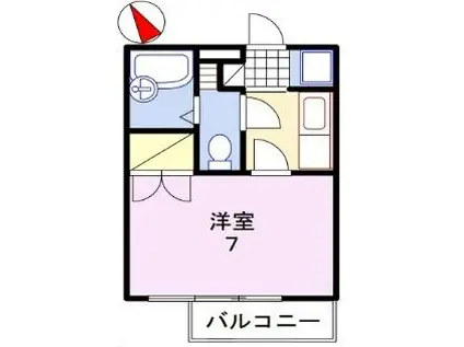 ジュネス白国(1K/4階)の間取り写真