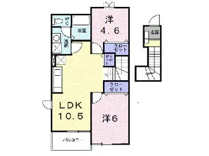 ニューライフセーダII(2LDK/2階)の間取り写真
