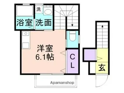 JR和歌山線 和歌山駅 徒歩25分 2階建 築7年(ワンルーム/2階)の間取り写真