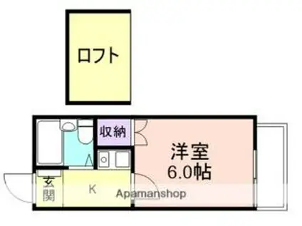 レオパレス島橋第5(1K/2階)の間取り写真