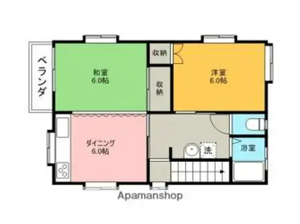 吉兼アパート(2DK/2階)の間取り写真