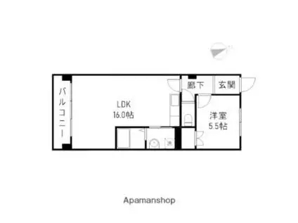 石関マンション(1LDK/3階)の間取り写真