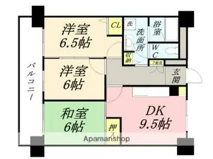 清幸マンション野田(3DK/3階)の間取り写真