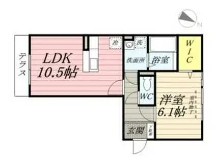 レーブマルシェ(1LDK/1階)の間取り写真