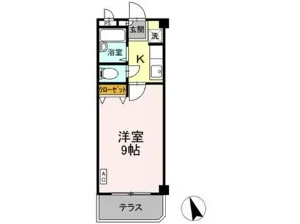 ニューエクセル三宅 F(ワンルーム/1階)の間取り写真