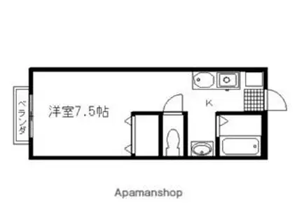 メゾン伊福町(ワンルーム/1階)の間取り写真