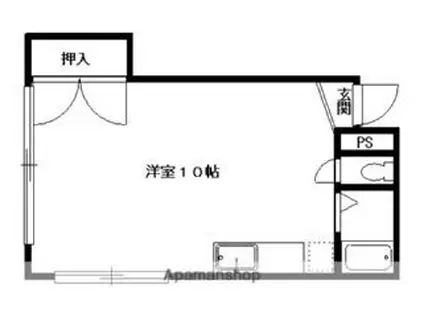 フレール津倉(ワンルーム/3階)の間取り写真