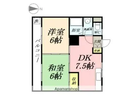 メゾン藤崎(2DK/2階)の間取り写真