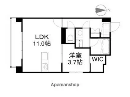 JR山陽本線 岡山駅 徒歩9分 10階建 築10年(1LDK/9階)の間取り写真