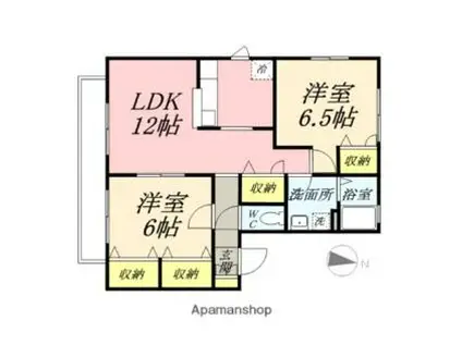 JR山陽本線 庭瀬駅 徒歩29分 2階建 築21年(2LDK/2階)の間取り写真