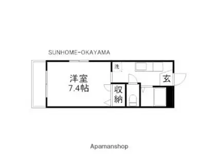 OKANOII(1K/2階)の間取り写真