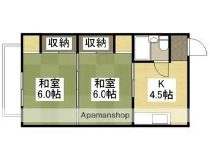 富田町共同ビル(2K/2階)の間取り写真
