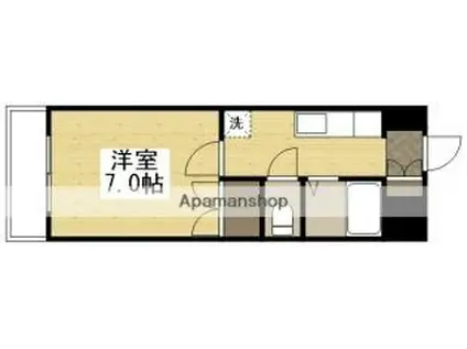 コスモクィーン矢坂II(1K/3階)の間取り写真