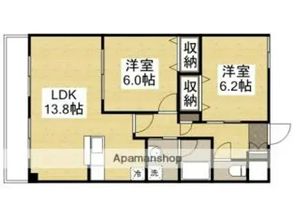 AZA才ノ免(2LDK/2階)の間取り写真