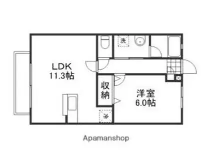 ガスパール(1LDK/2階)の間取り写真