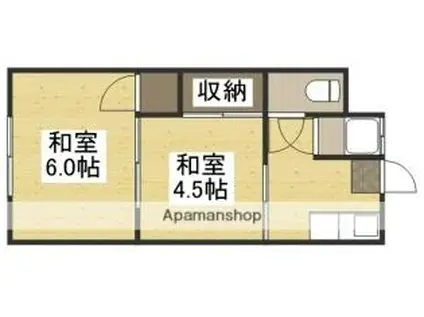 坂枝アパート(2K/2階)の間取り写真