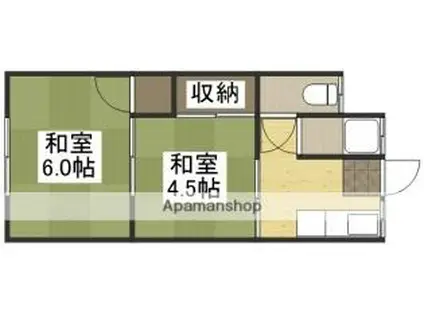 坂枝アパート(2K/1階)の間取り写真