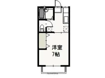 プリエール新屋敷(1K/1階)の間取り写真