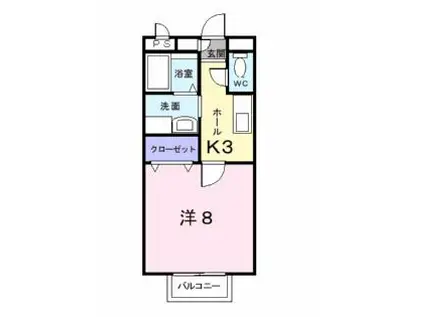 サンセールナンバ(1K/2階)の間取り写真