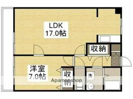 アークハイツ鹿田(1LDK/4階)の間取り写真